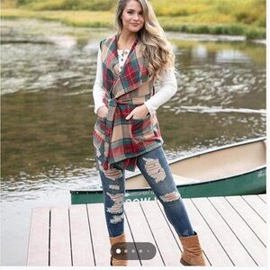 Plaid Sleeveless Vest